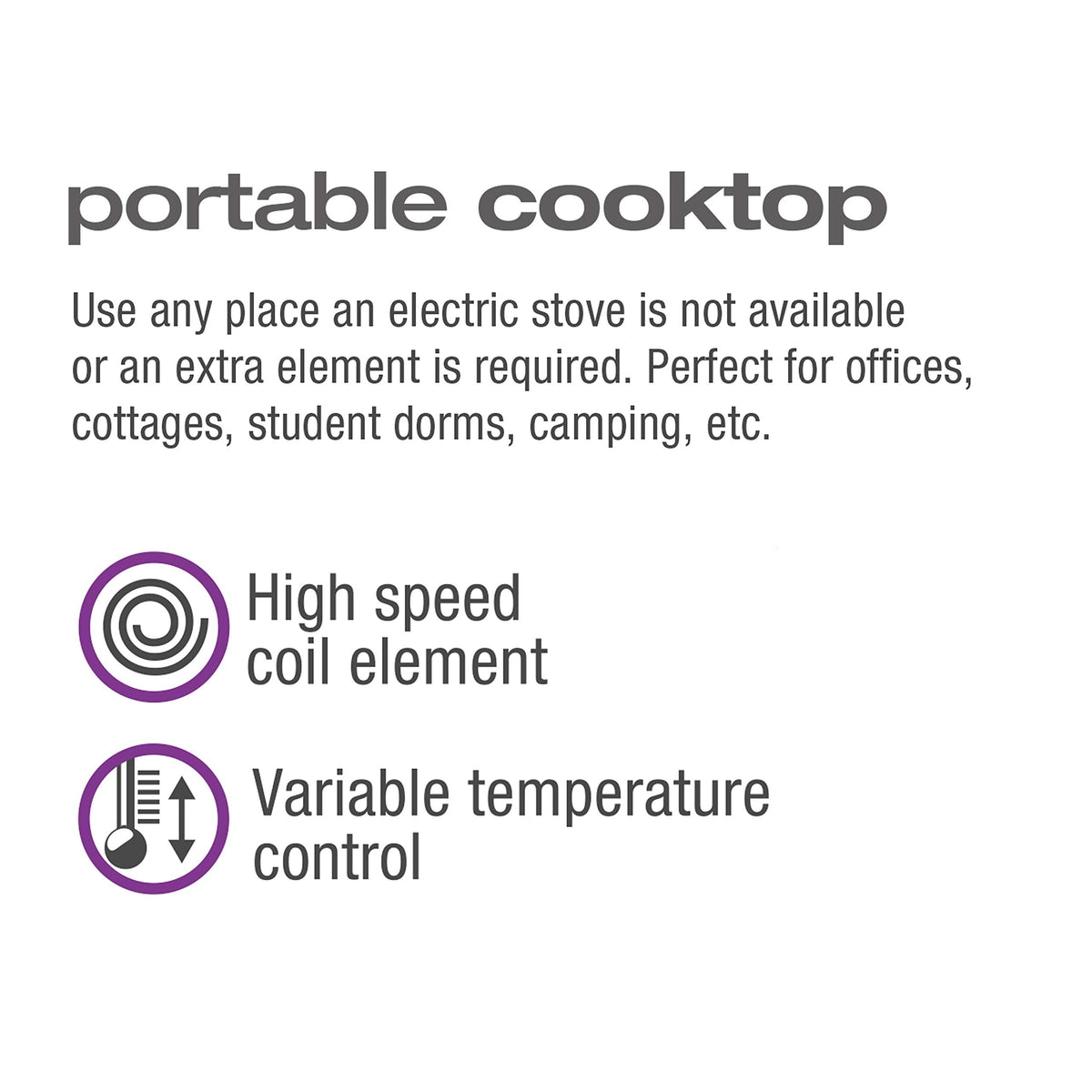 Salton Single Coil Portable Electric Cooktop, 1000 Watts, Black