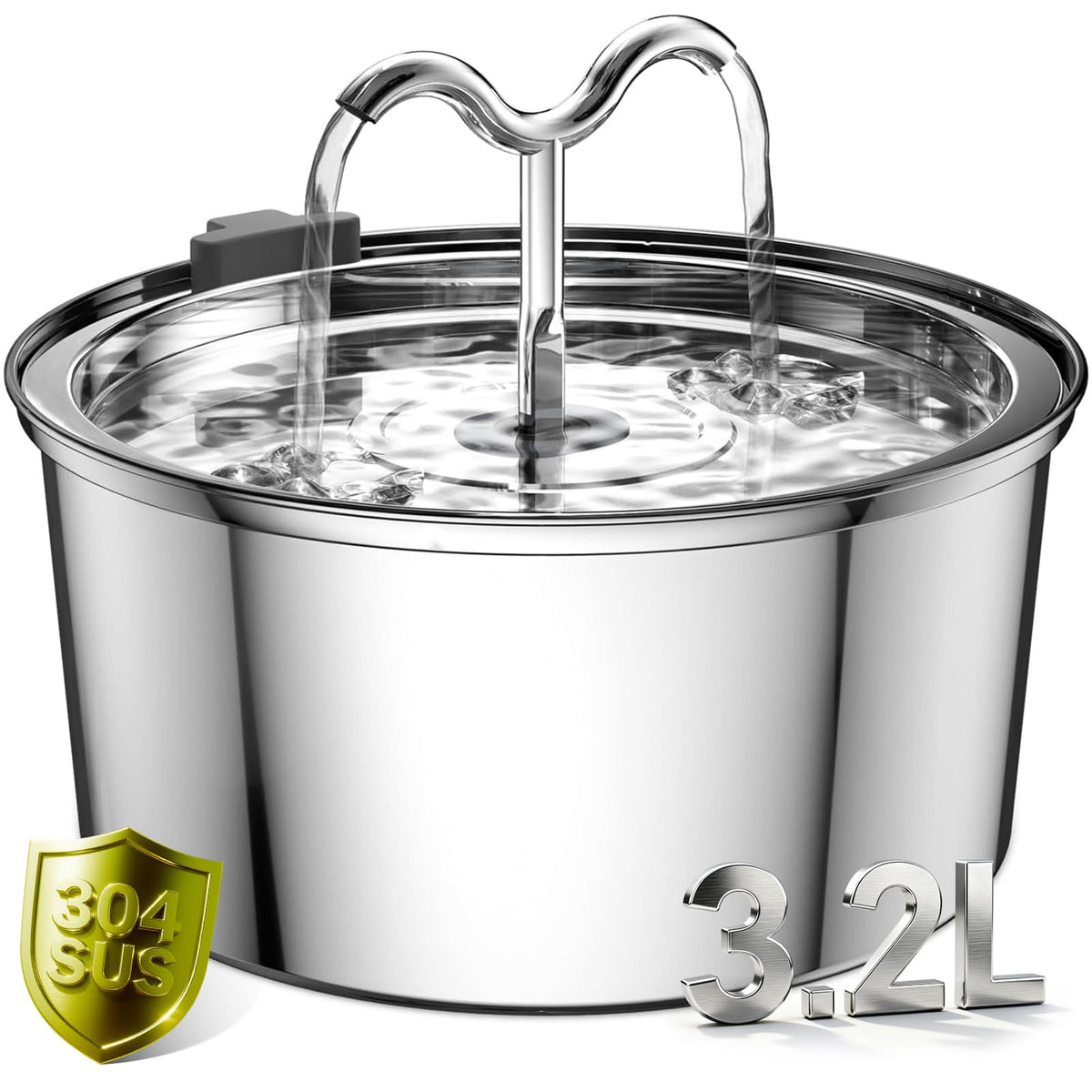 DOOOB Stainless Steel Cat Water Fountain, 3.2 L