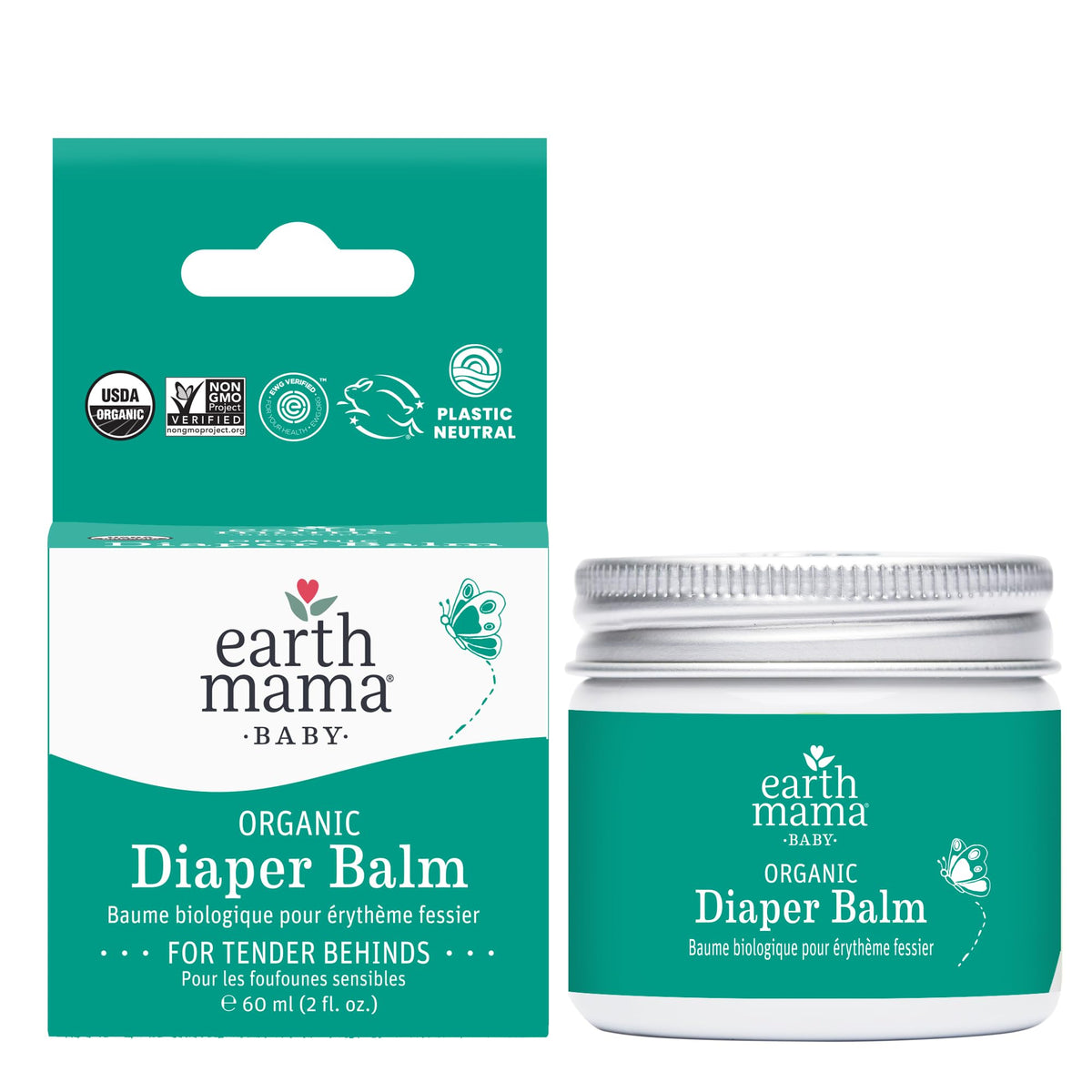 Earth Mama Organic Baby Diaper Balm, 60 ml