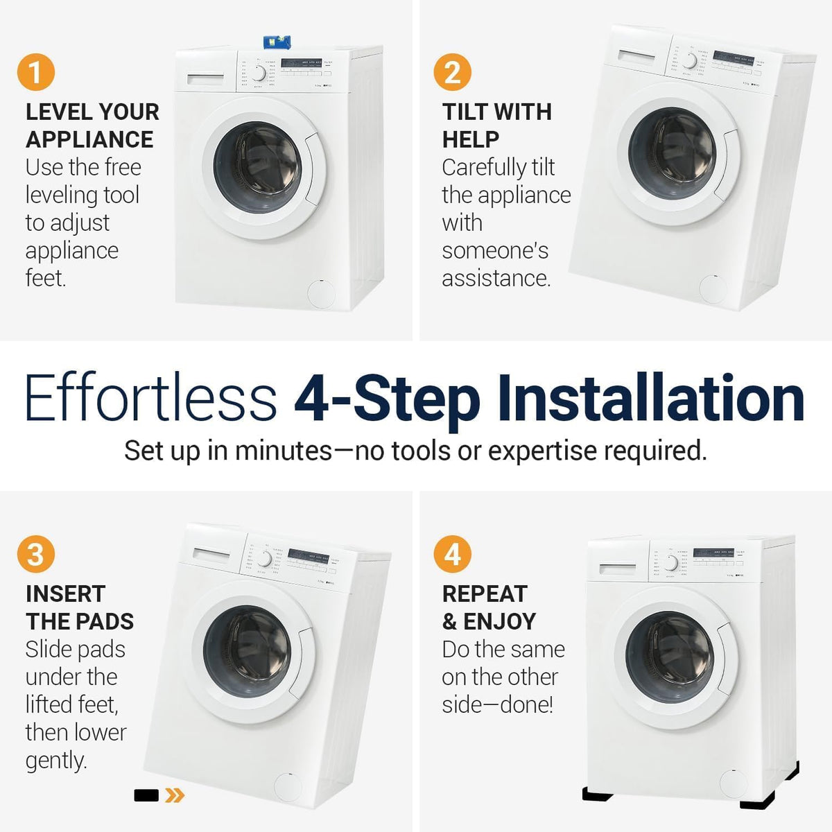 Universal Washer & Dryer Anti Vibration Pads (Set of 4)
