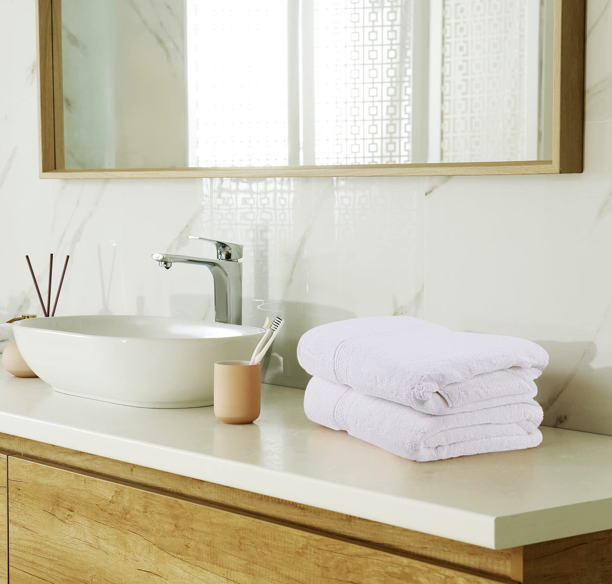 Utopia Towels 8-Piece Cotton Towel Set, White