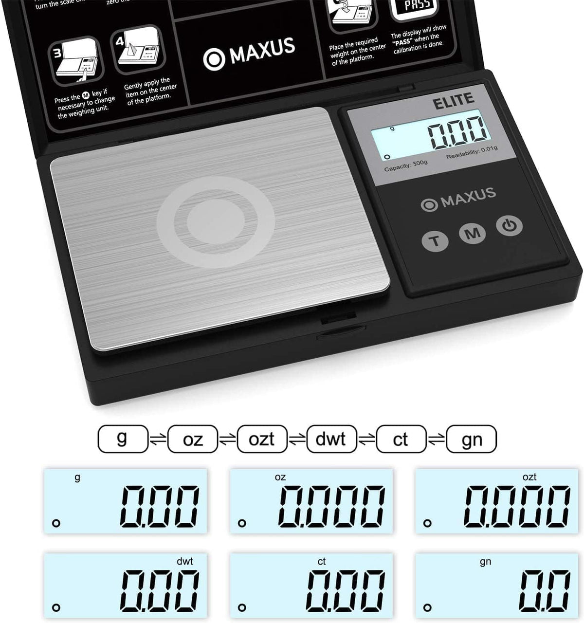 MAXUS Precision Pocket Scale, 500 g x 0.01 g