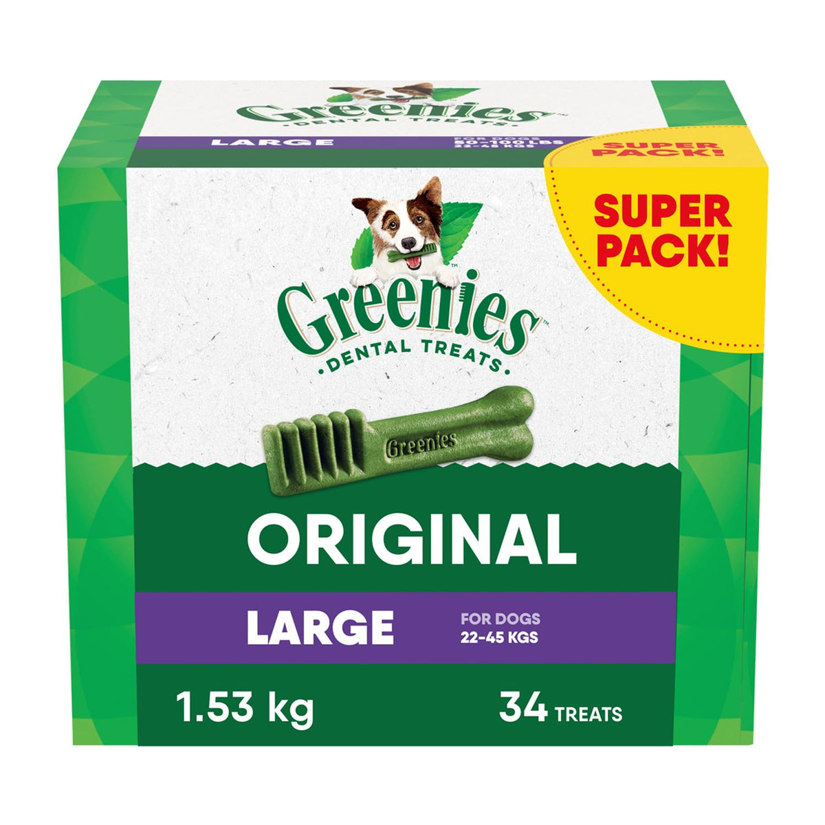 GREENIES Original Large Dental Dog Treats, 34 Count