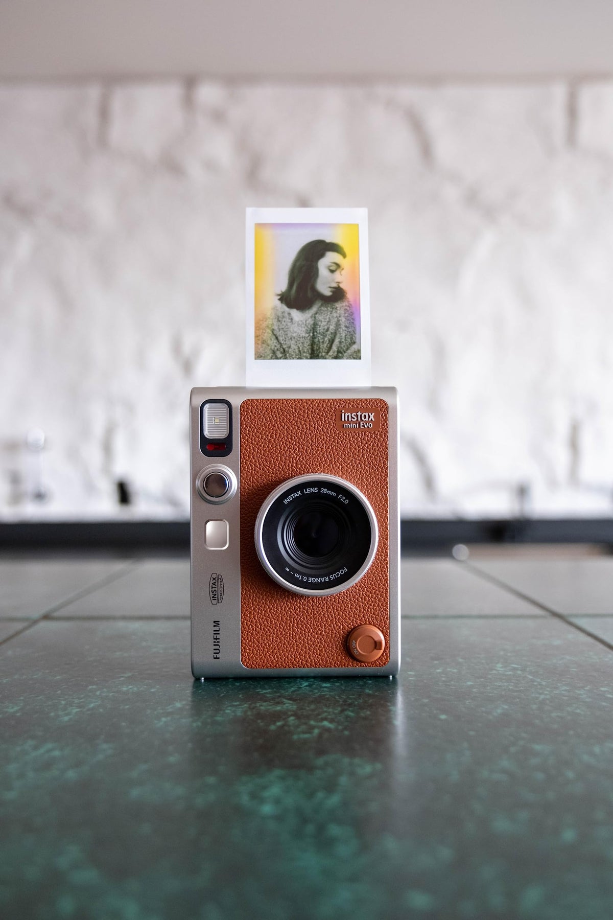 Fujifilm Instax Mini Evo Hybrid Instant Camera, Brown
