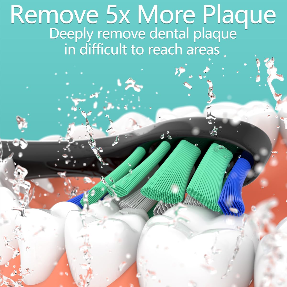 Replacement Brush Heads for Philips Sonicare, 8 White and 8 Black