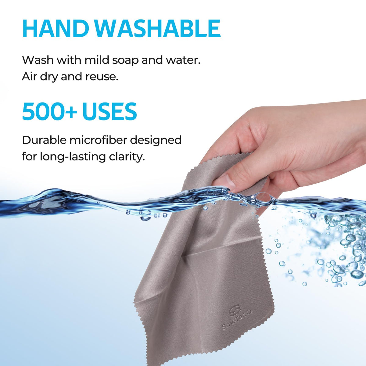 SmoTecQ Microfiber Cleaning Cloths, 6 x 7 in, Assorted, 12 Pack