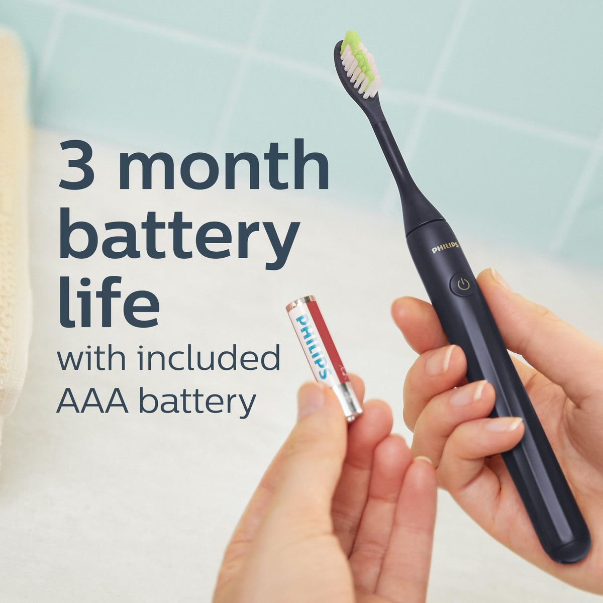Philips One by Sonicare Battery Toothbrush, Midnight, HY1100/04