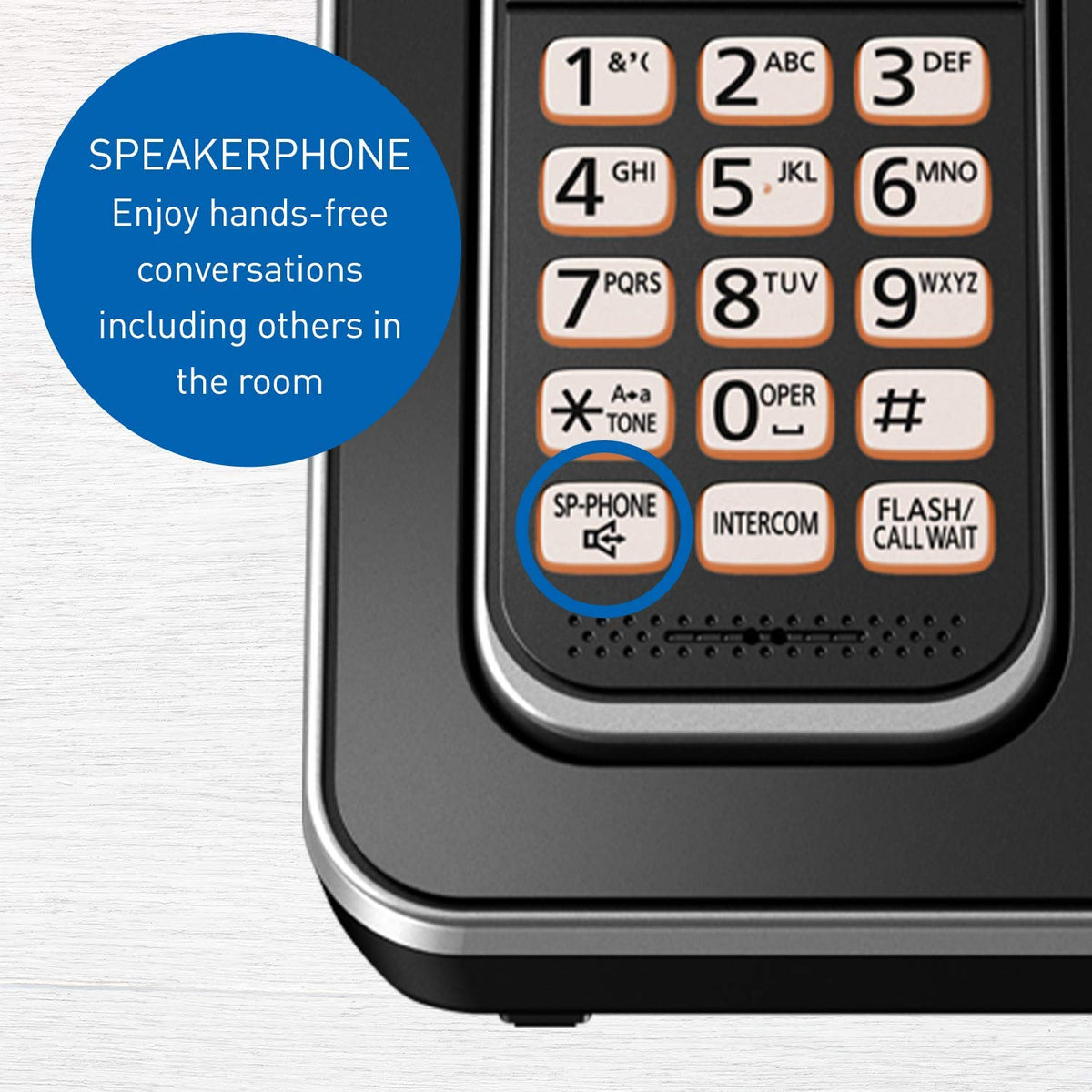 Panasonic DECT 6.0 Cordless Phone, KX-TGD393CB, 3 Handsets, Black