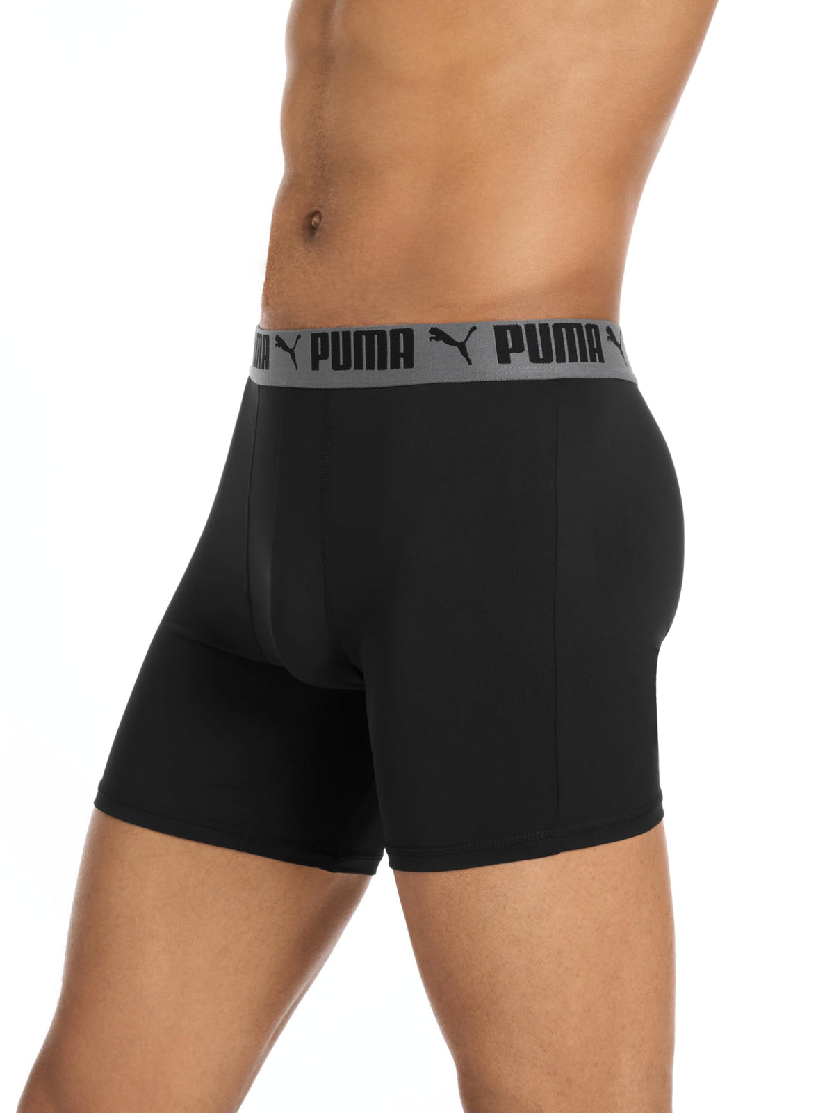 Puma Men's 4 Pack Active Stretch Boxer Briefs, Black, X-Large