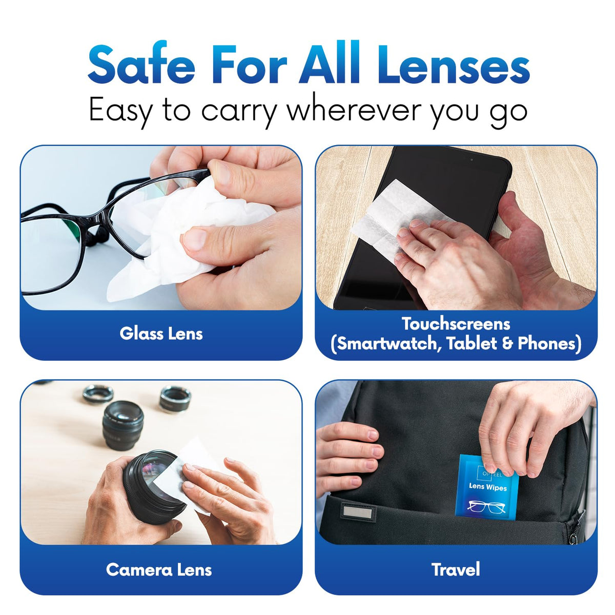 Lens Wipes for Eyeglasses, Individually Wrapped, 500 Count