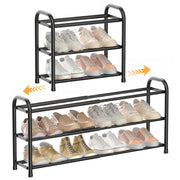 ENJOYBASICS 3-Tier Expandable Metal Shoe Rack, Black