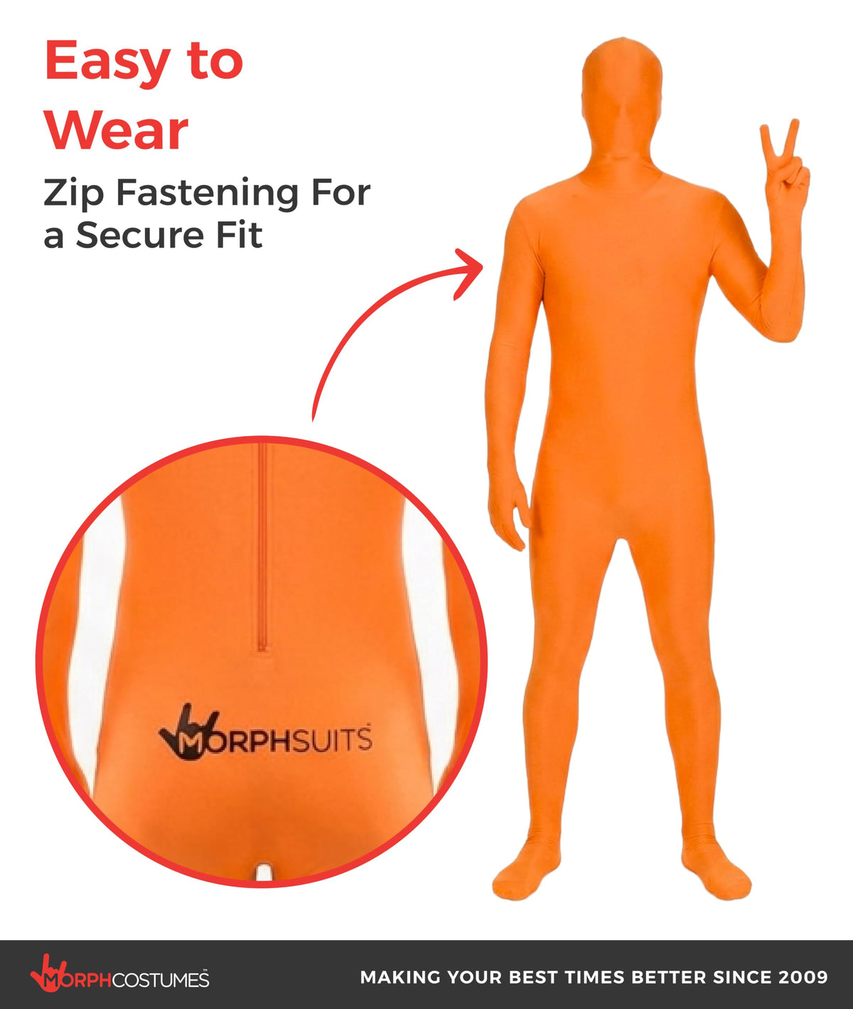 Morphsuits Orange Morphsuit, Medium