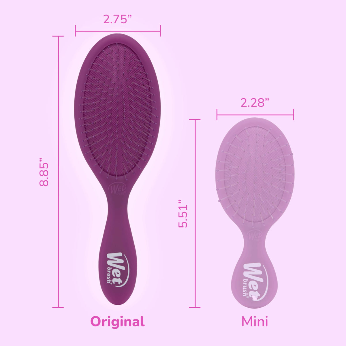 Wet Brush Original Detangler Brush, Pink and Purple, 2-Piece Bundle