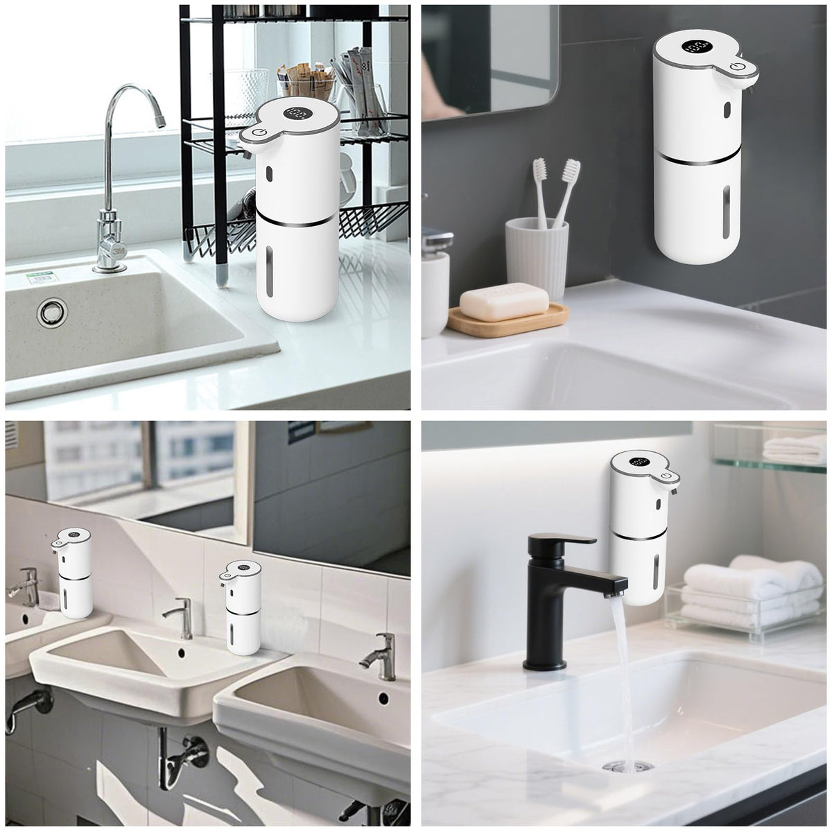 Touchless Automatic Liquid Soap Dispenser, USB Rechargeable, 380 mL