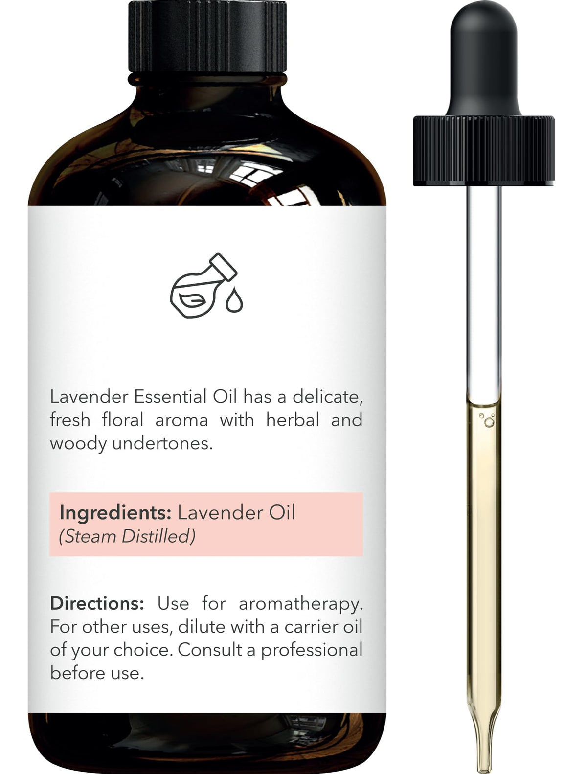 Brooklyn Botany Lavender Essential Oil with Glass Dropper, 118 mL