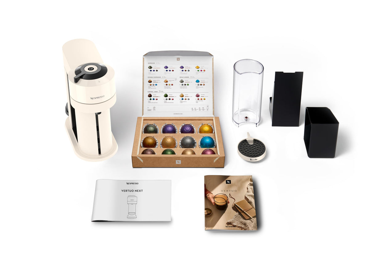 Nespresso Vertuo Next Coffee Machine by Breville, White and Chrome