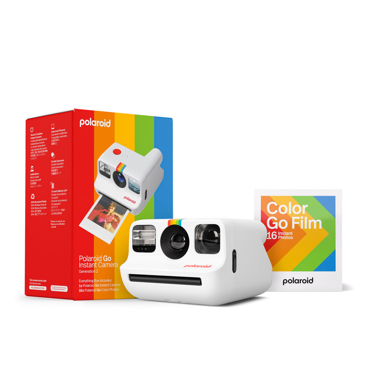 Polaroid Go Generation 2 Mini Instant Camera Bundle, White, 6282