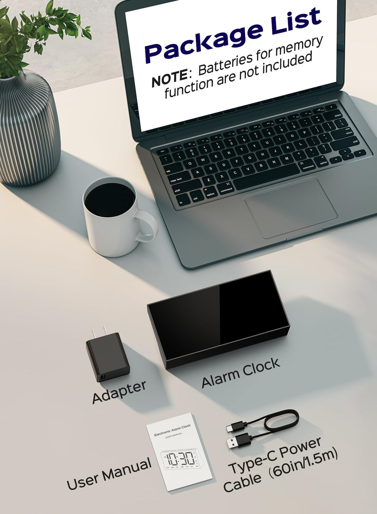 Goloza Digital Alarm Clock with 4-Level Brightness, Dual Alarms