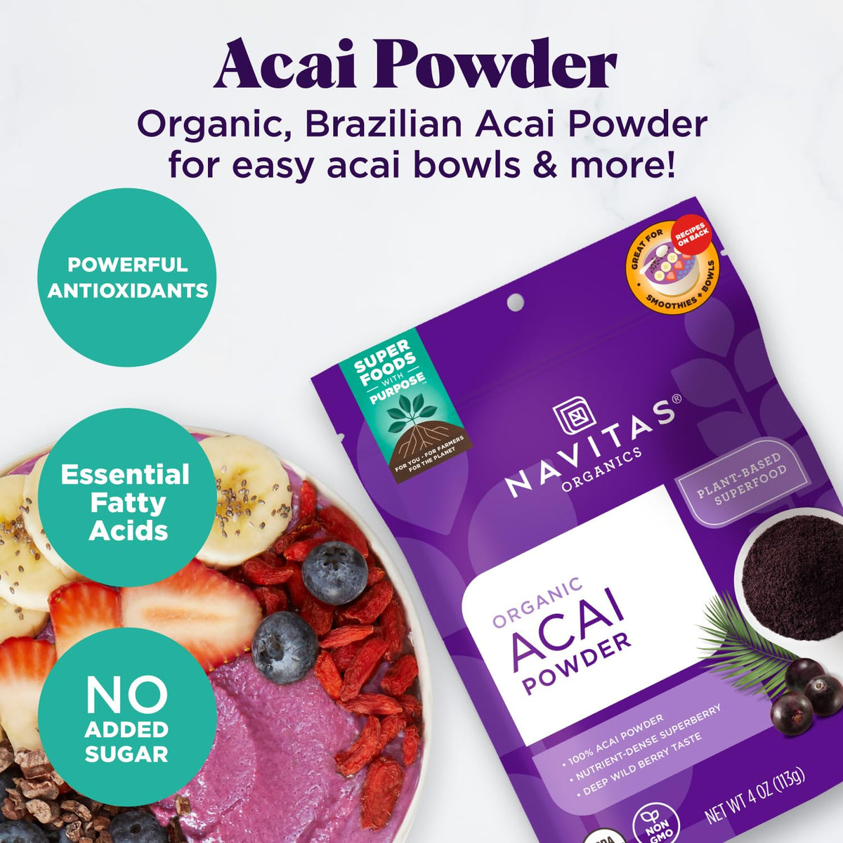 Navitas Organics Organic Acai Powder, 4 oz