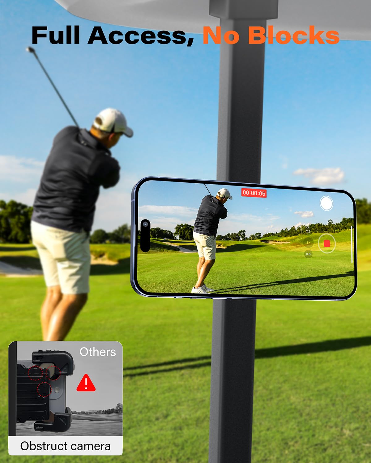 A2C Alloy Magnetic Golf Cart Phone Holder for MagSafe