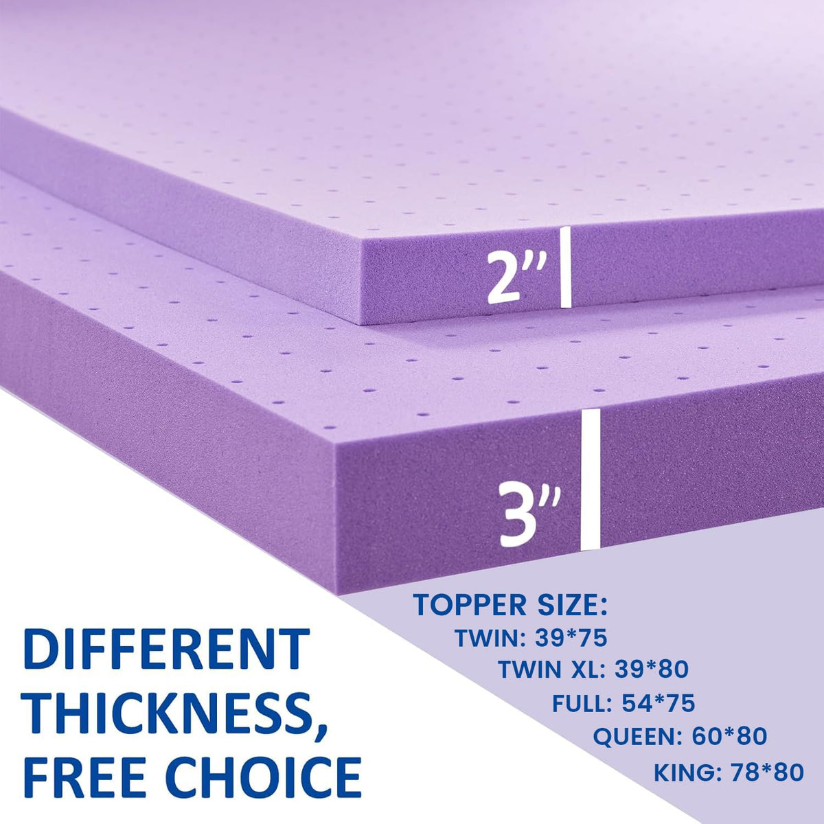 SINWEEK 2" Gel Memory Foam Mattress Topper, Twin