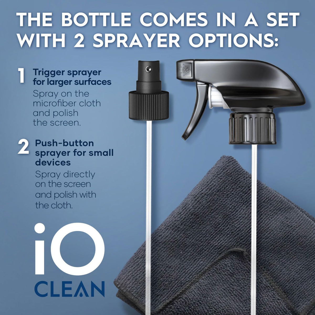 iO CLEAN Screen Cleaner Spray Kit with Microfibre Cloth, 16 oz
