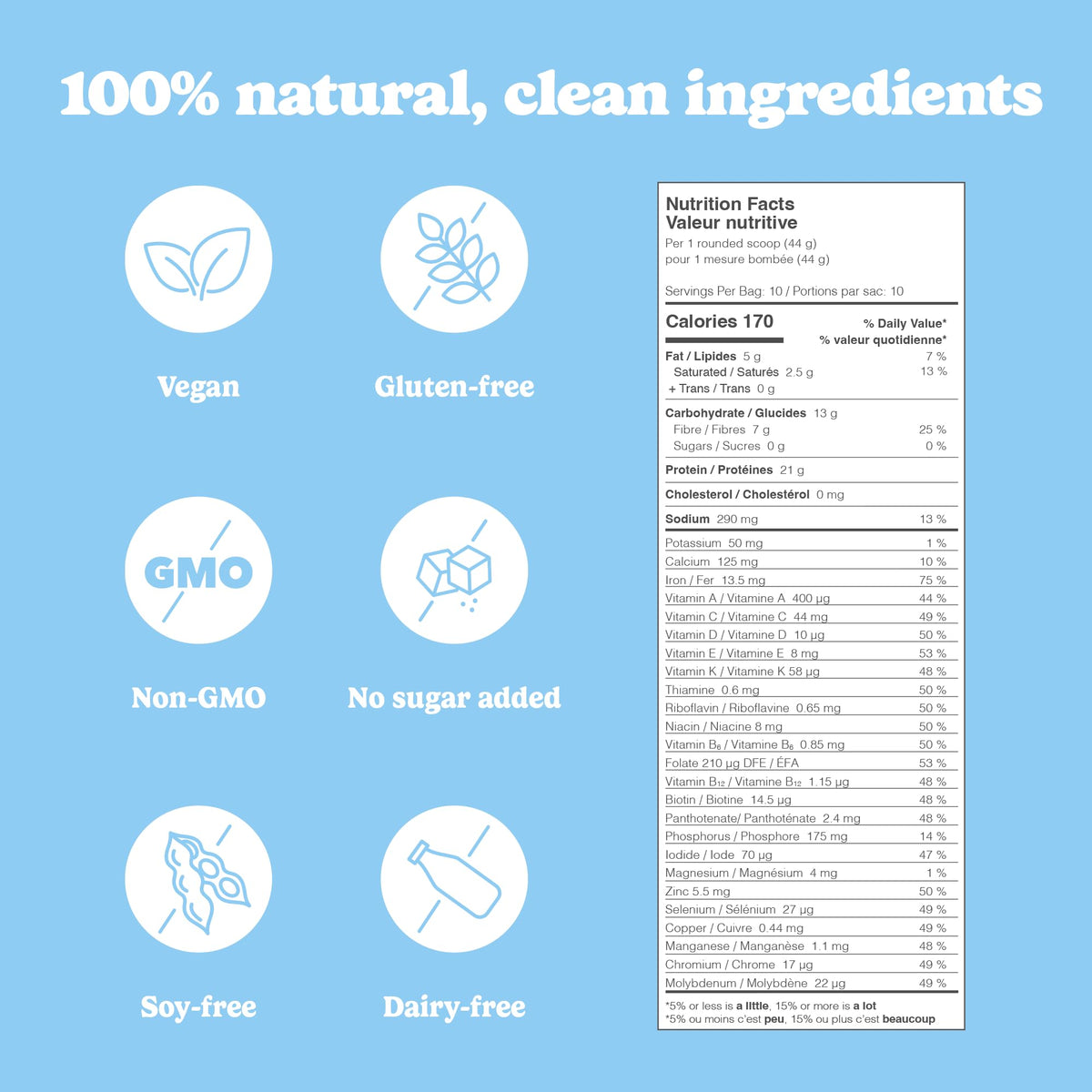Good Protein Vegan Protein Powder, Vanilla Milkshake, 880 g