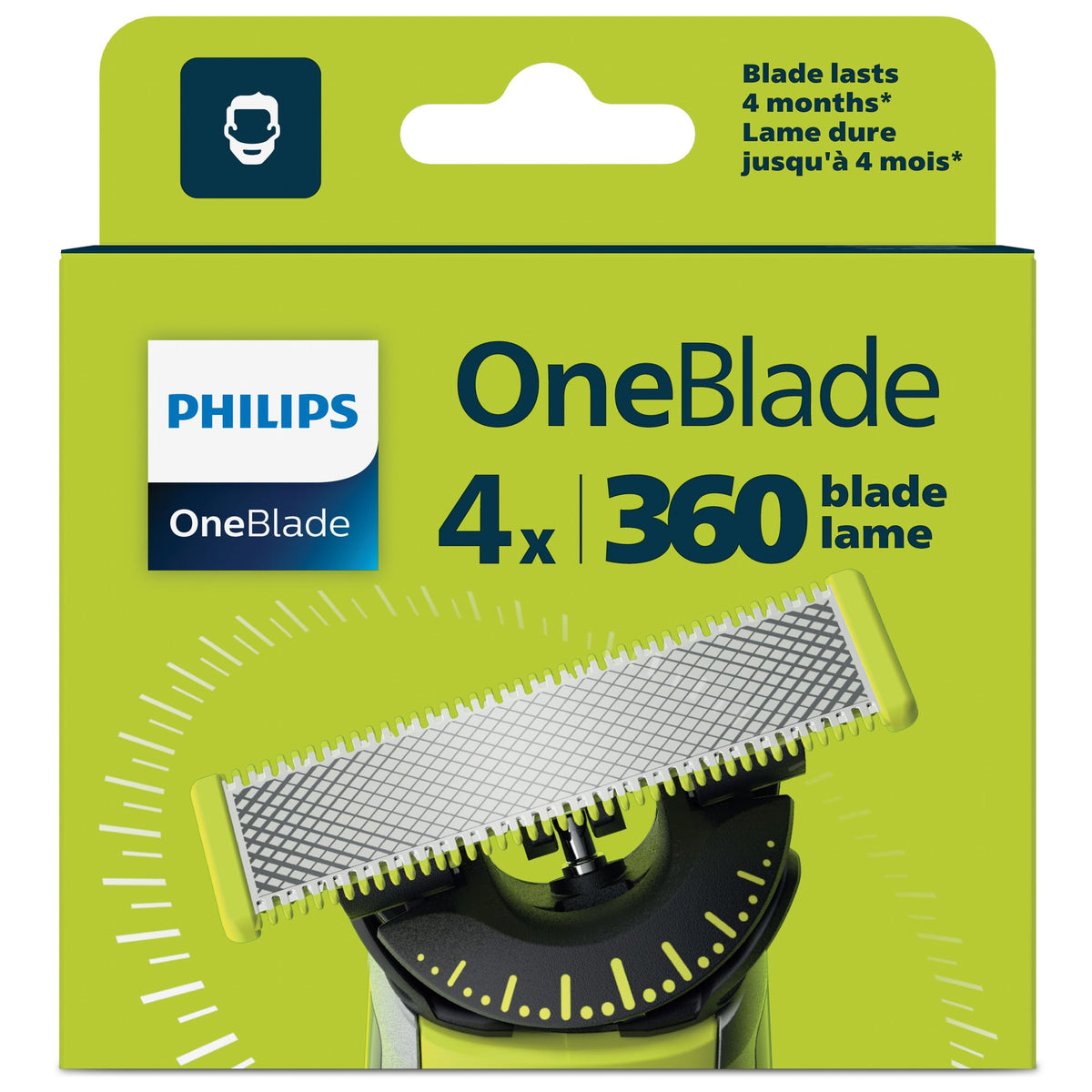 Philips OneBlade 360 Flex Blades, 4-Pack, QP440/50