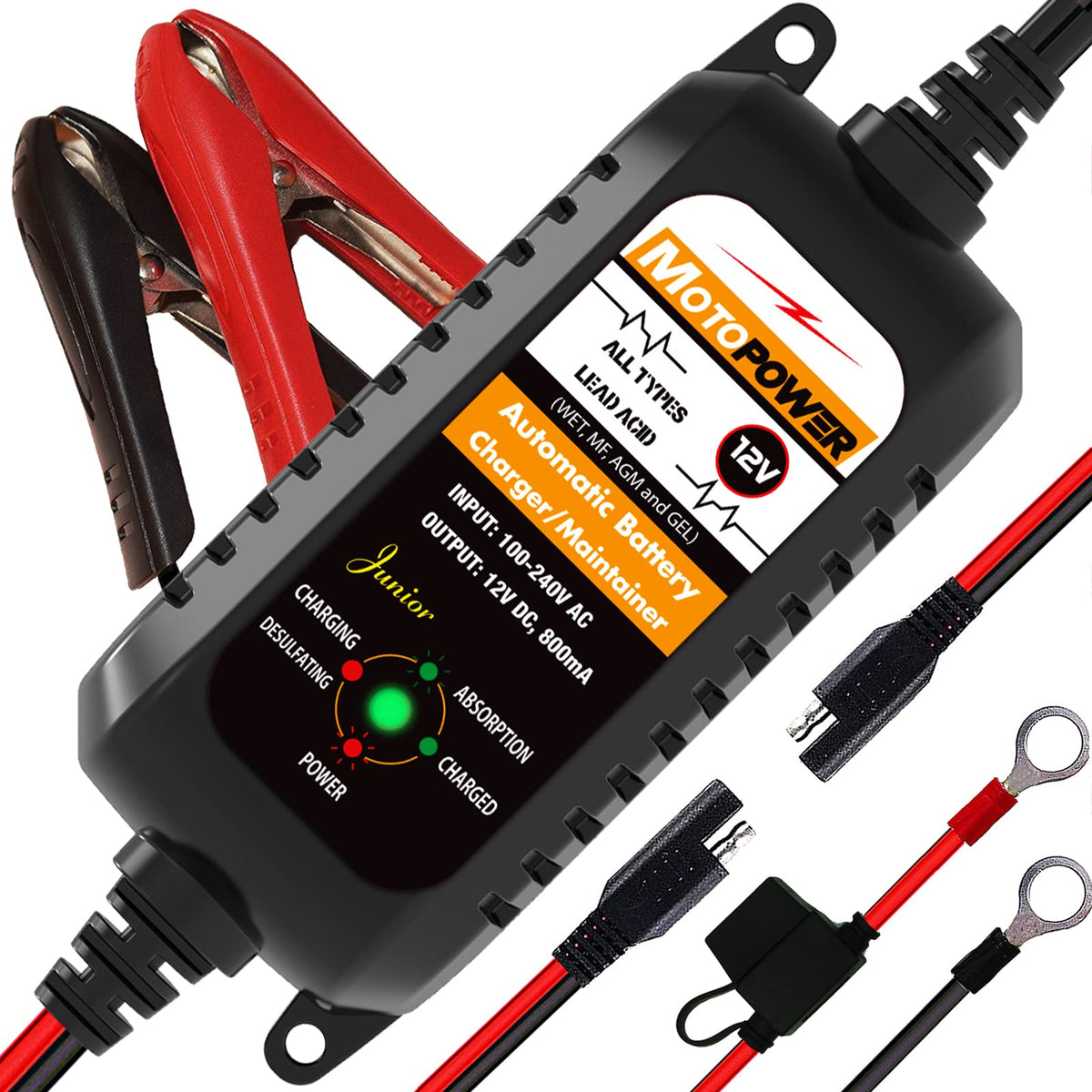 MOTOPOWER MP00205A 12V 800mA Battery Charger and Maintainer