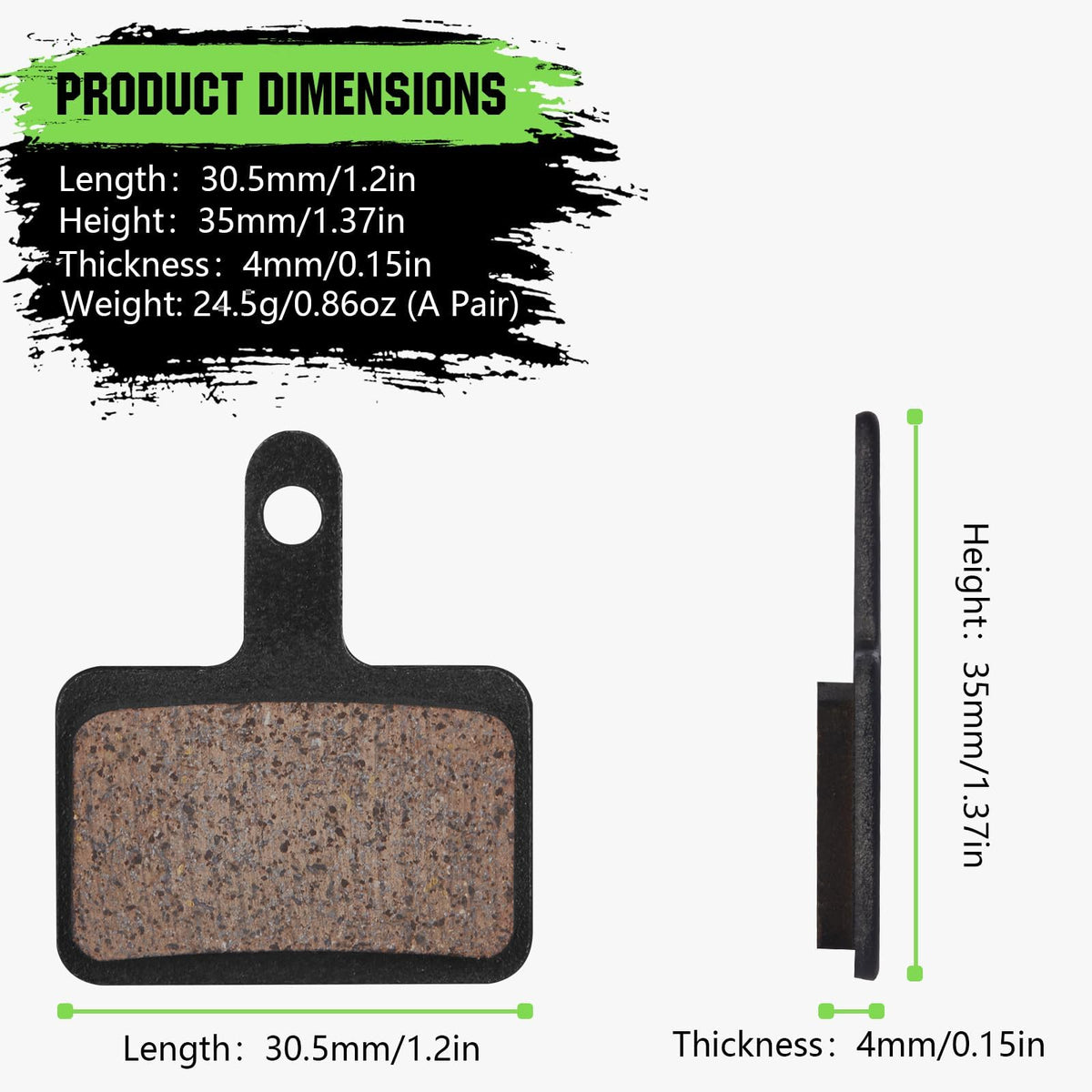 Zacro Ceramic Bike Disc Brake Pads (4 Pairs)