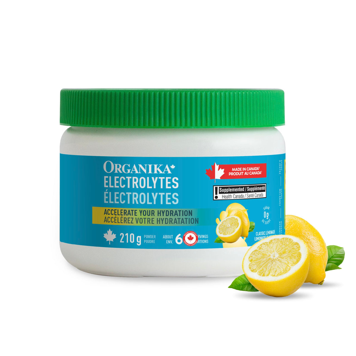 Organika Electrolytes Powder, Classic Lemonade, 210 g