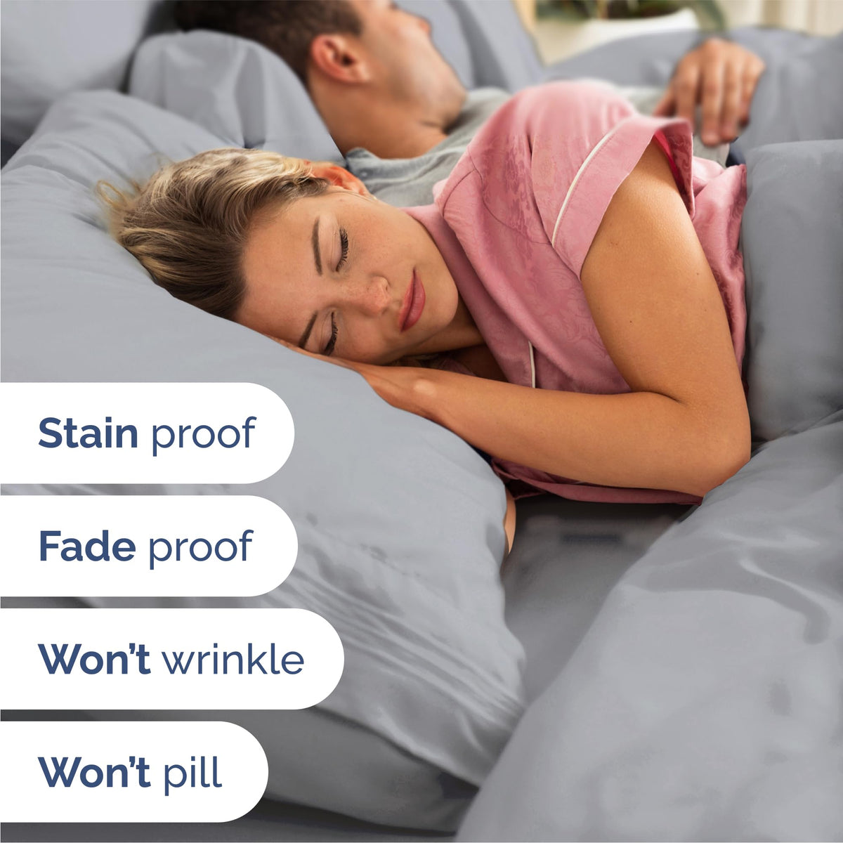 CGK Unlimited Brushed Microfibre Sheet Set, Queen, Steel Blue