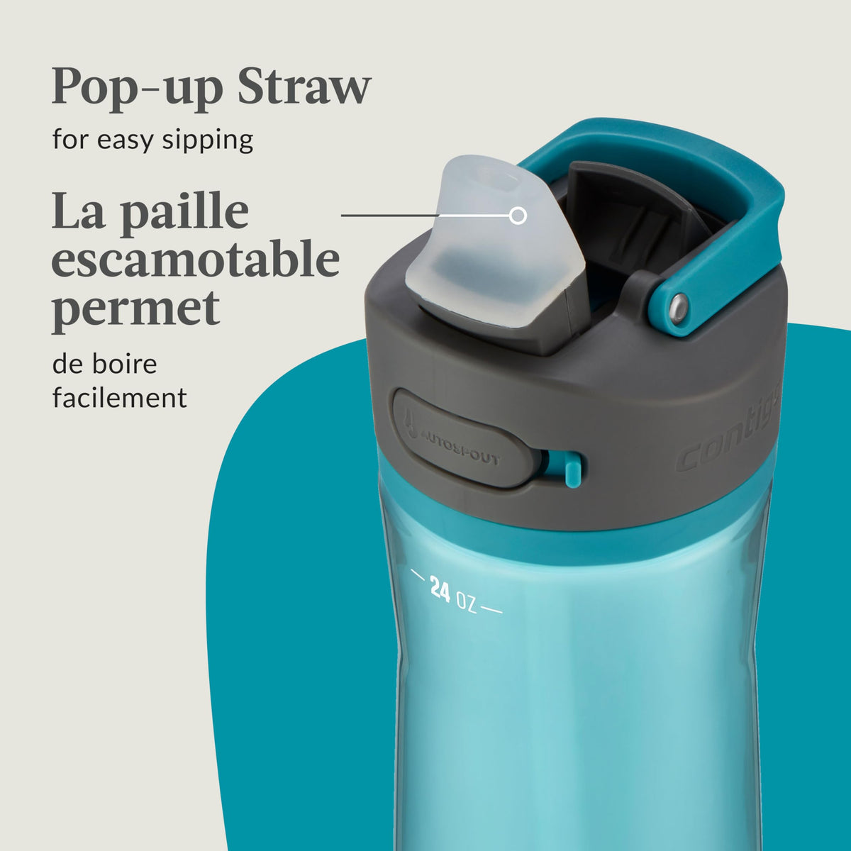 Contigo Ashland 2.0 Water Bottle with Straw, 24 oz, Juniper