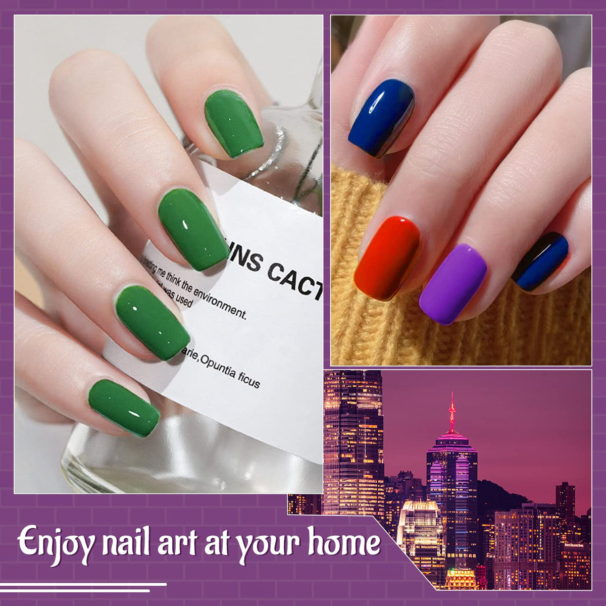 Jodsone Gel Nail Polish Kit, 60 Pieces, with Base and Top Coat