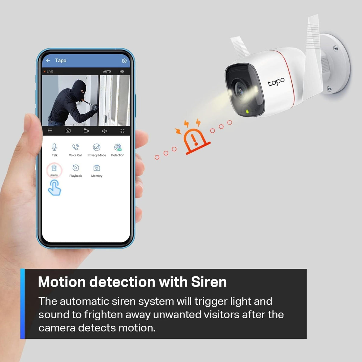 TP-Link Tapo 2K Outdoor Wired Security Camera, White