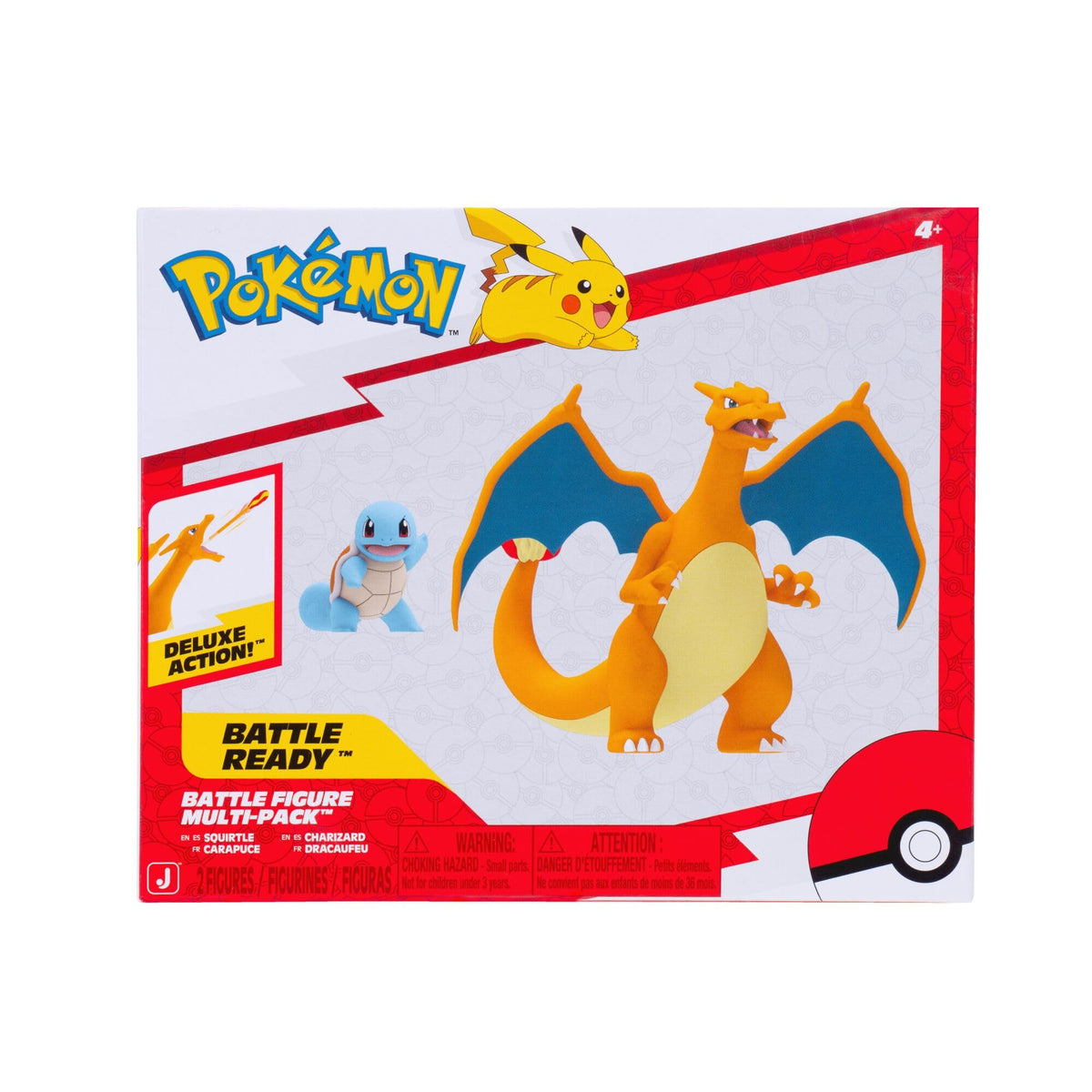 Pokemon Fire and Water Battle Pack, Charizard 4.5 Inch and Squirtle 2"