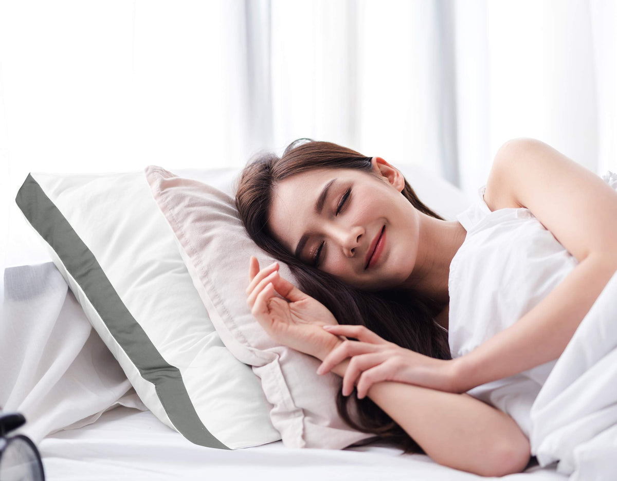 Utopia Bedding Gusseted Bed Pillows, King, Grey, Set of 2