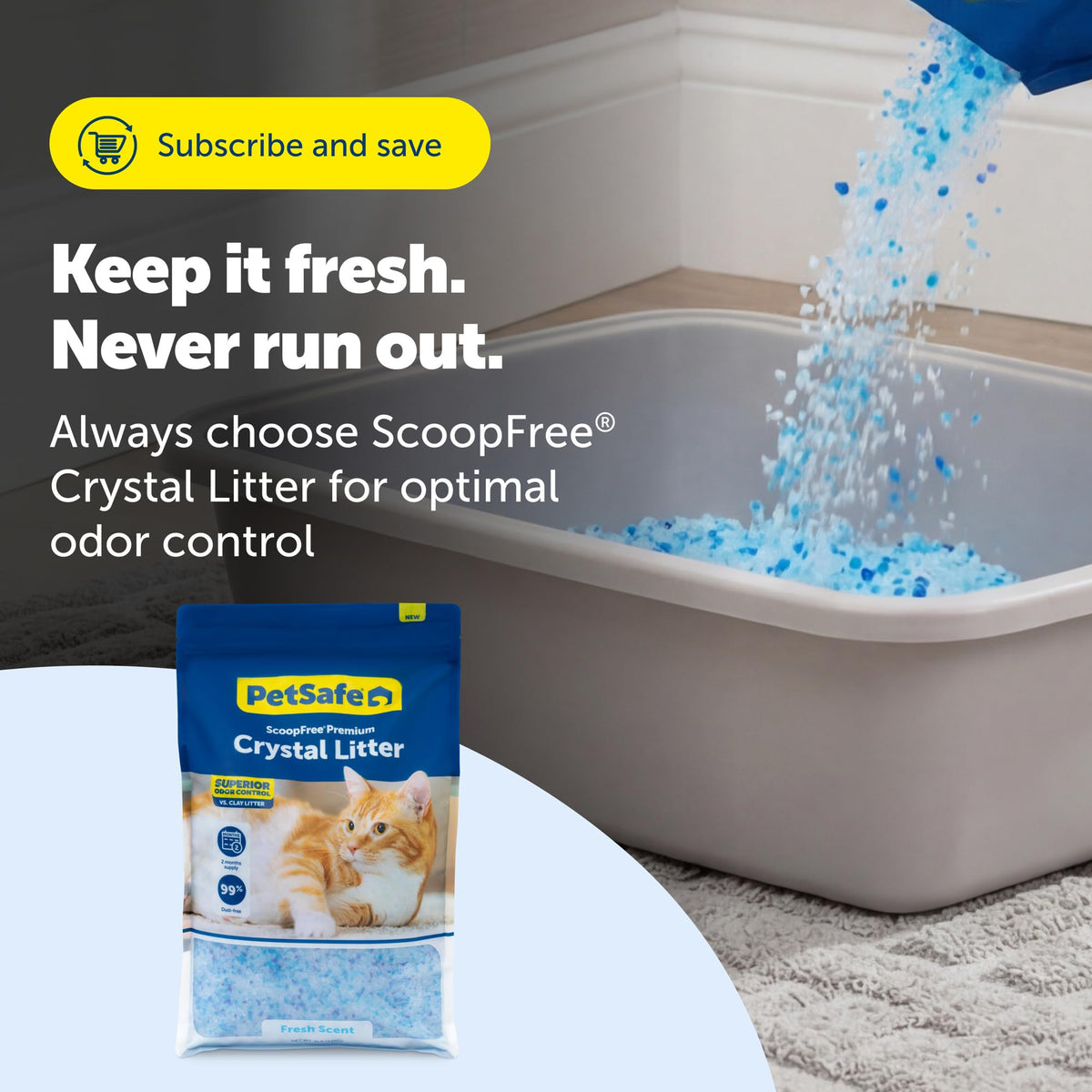 ScoopFree Premium Fresh Scent Crystal Litter, 8 lb