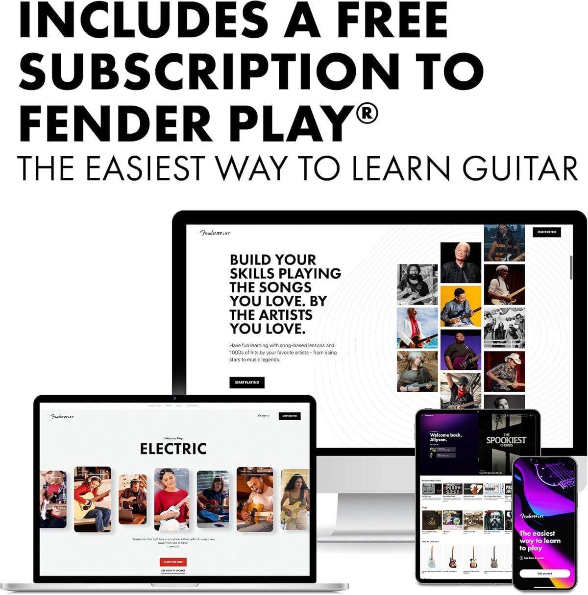 Fender Squier Debut Series Stratocaster Electric Guitar Kit, Black