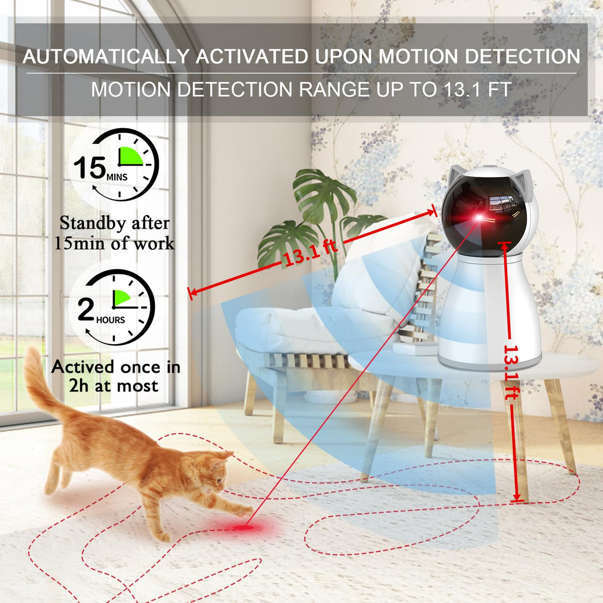 YVE LIFE Automatic Laser Cat Toy, Rechargeable