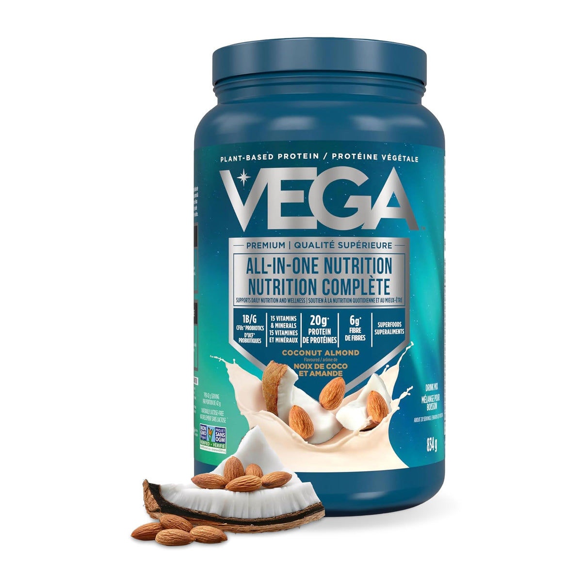 Vega Premium All-in-One Protein Powder, Coconut Almond, 834 g
