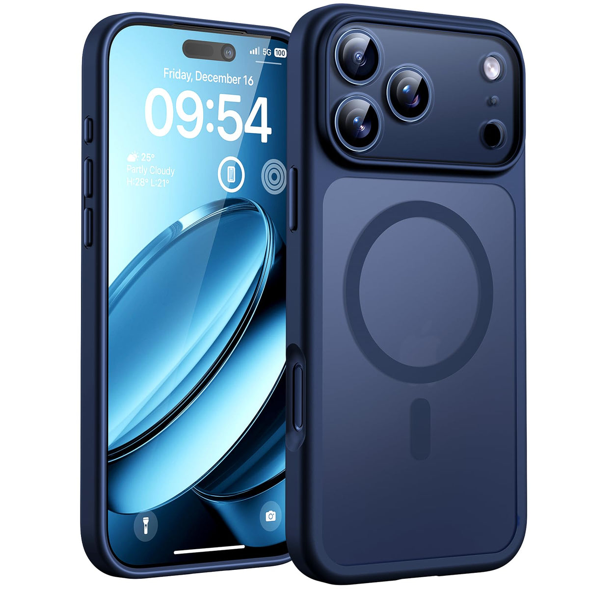 TOCOL Magnetic Case for iPhone 17 Pro, 6.3 inch, Dark Blue
