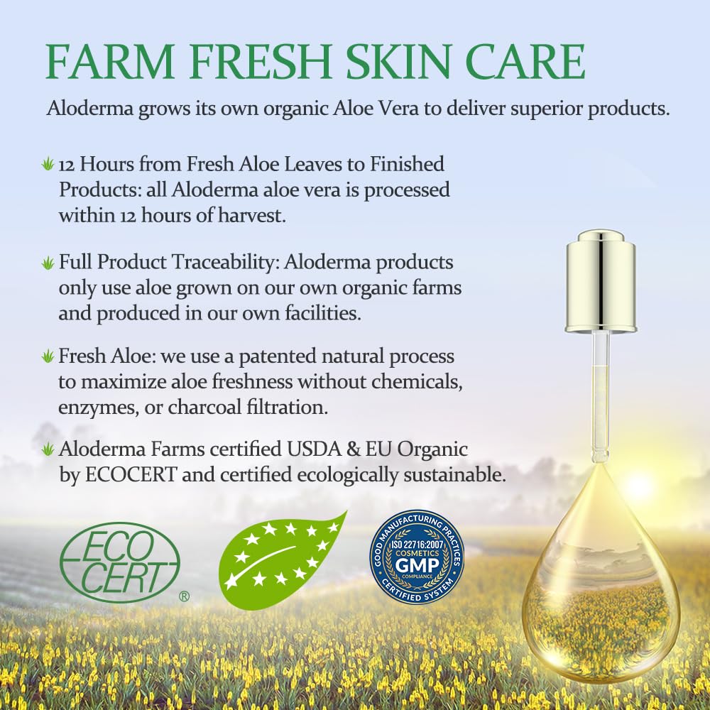 Aloderma Organic Aloe Vera Gel, 10.6 oz
