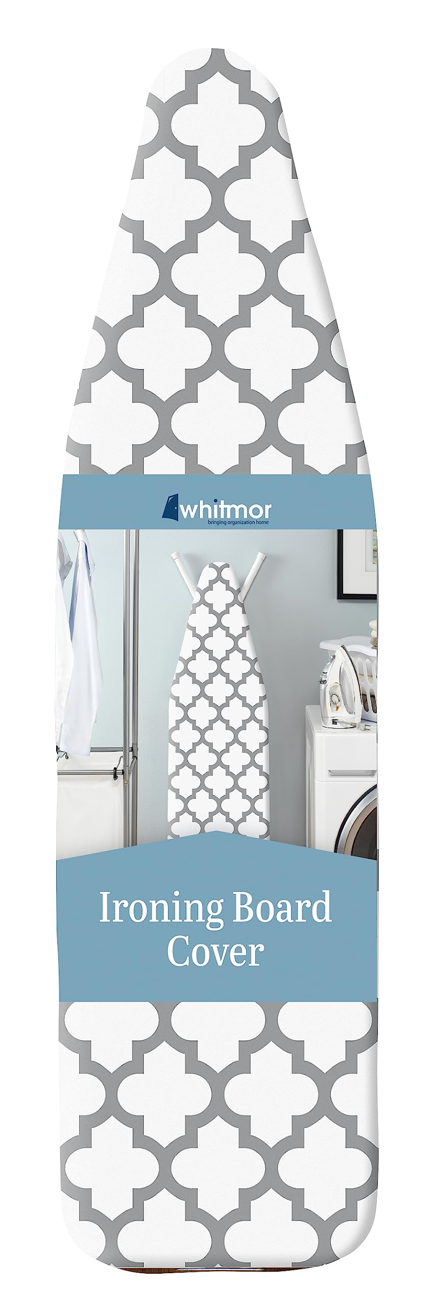 Whitmor Deluxe Ironing Board Cover and Pad, Medallion Grey