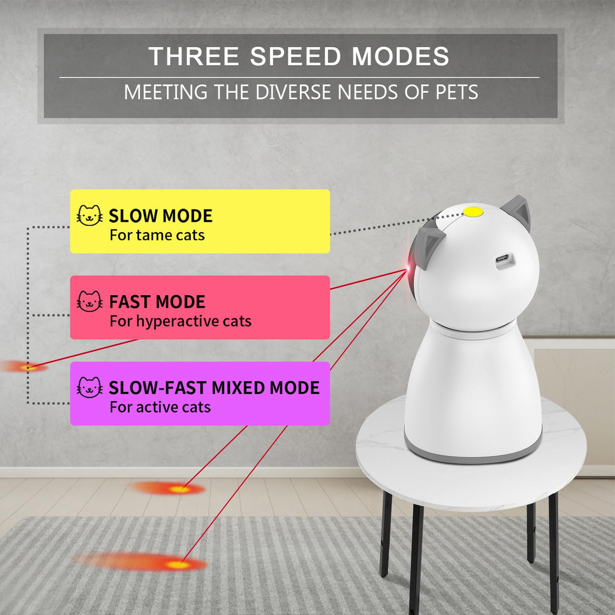 YVE LIFE Automatic Laser Cat Toy, Rechargeable
