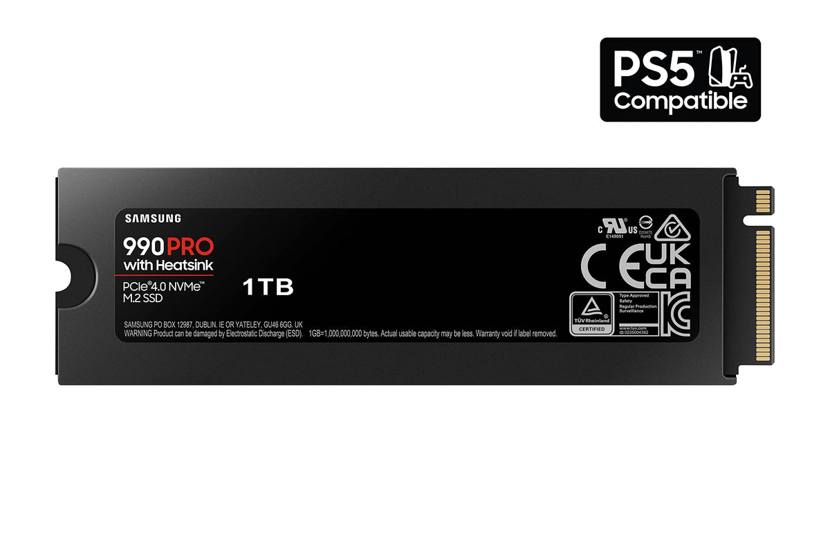 Samsung 990 PRO w/Heatsink SSD 1TB PCIe Gen4 NVMe M.2, MZ-V9P1T0CW