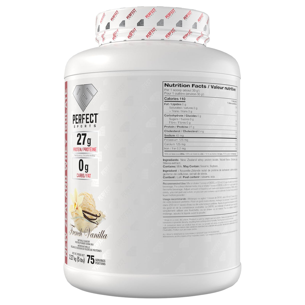 DIESEL New Zealand Whey Isolate Protein, French Vanilla, 5 lb
