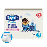 Royale Premium Diapers, Size NB (Up to 10 lb), 84 Count