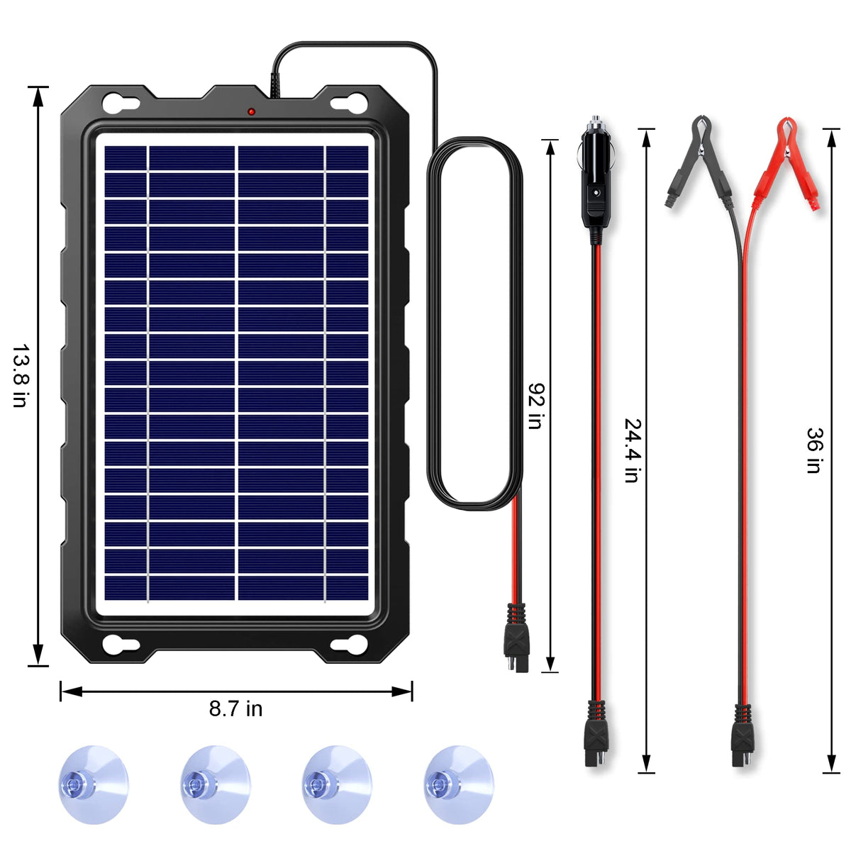 Solar Battery Trickle Charger & Maintainer, 7.5W