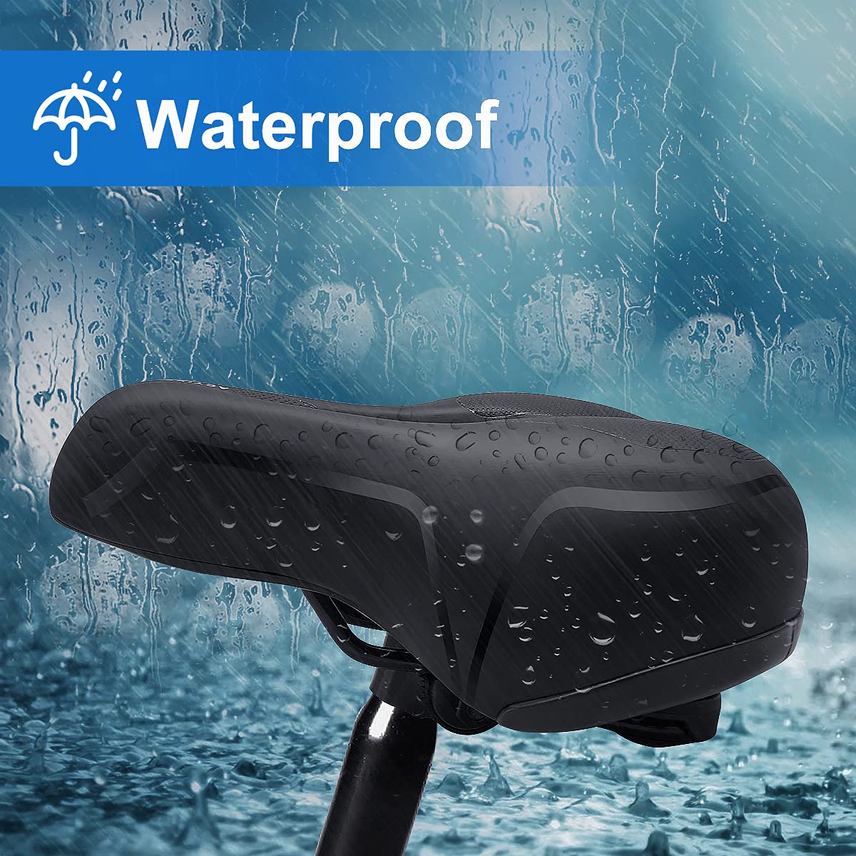 Roryimke Dual Shock Absorbing Bike Seat, Universal Fit